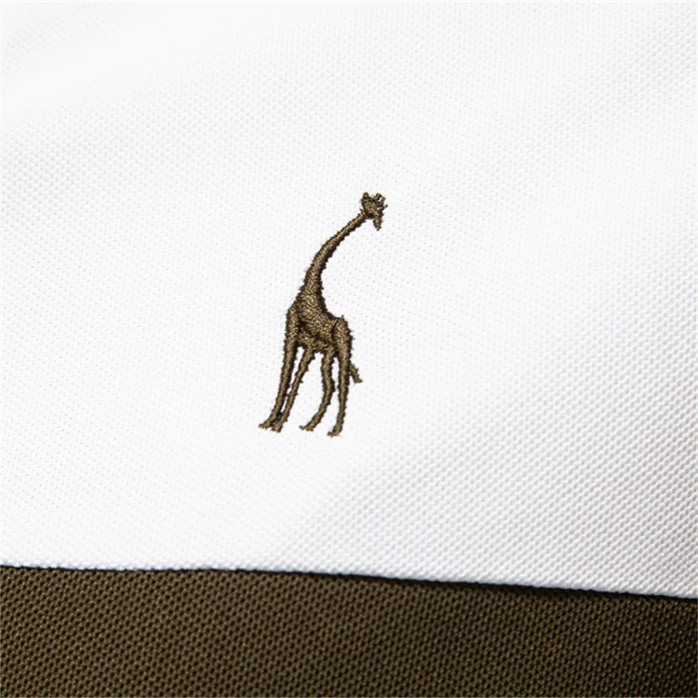 AIOPESON Men's Summer V-Neck Striped Polo Shirt Breathable Slim Fit Polo Shirts for Men Lightweight Casual Athletic Polo