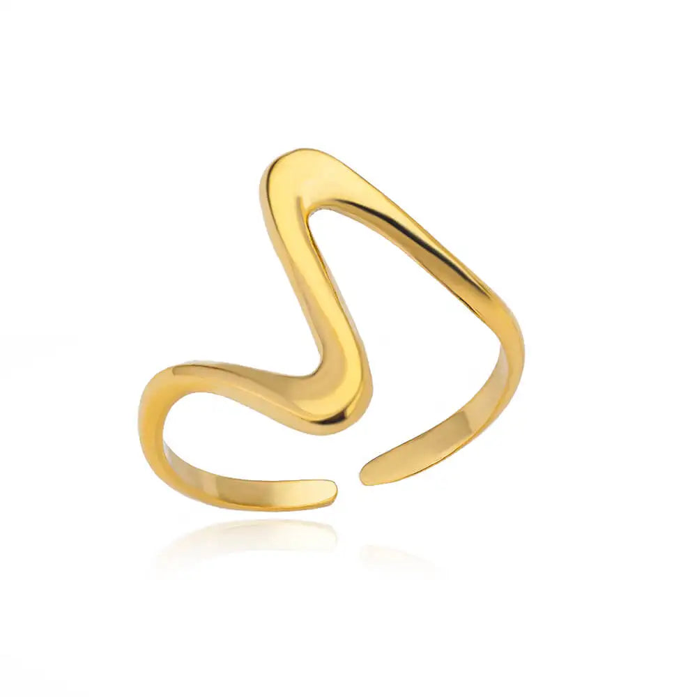 Stainless Steel Rings for Women Gold Color Geometric Multi Layer Opening Finger Ring New In Fashion Wedding Party Jewelry Gift
