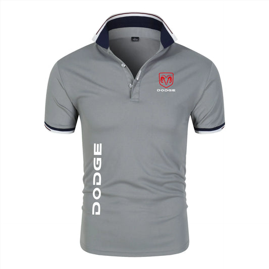 2024 New Men fashion Dodge Printing Summer Stritching Men's Shorts Sleeve Breathable Business Clothes Tee Shirt Polos