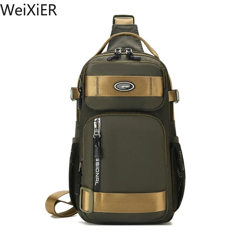Fashion Multifunction Men's Shoulder Bag Running Outdoor Sling Crossbody Bags Male Travel Trend High Capacity Sport Chest Bag