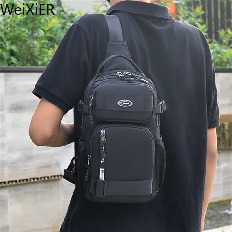 Fashion Multifunction Men's Shoulder Bag Running Outdoor Sling Crossbody Bags Male Travel Trend High Capacity Sport Chest Bag