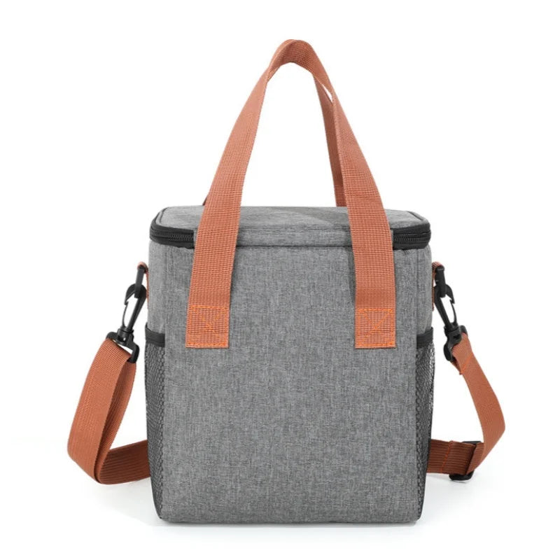 Large Capacity Double Layers Tote Cooler Lunch Bags,Thermal Insulation Picnic Bags,Waterproof Lunch Box with Shoulder Strap