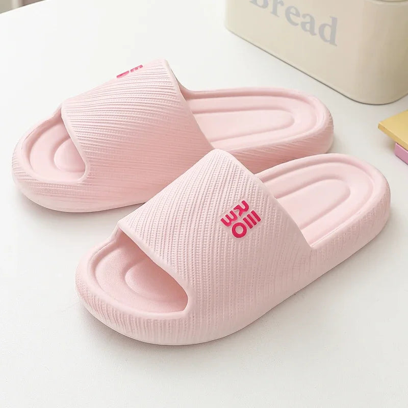 Fashion Summer Couple Non-slip Flat Slides Lithe Soft Cosy Seabeach Sandals Men's Slippers Women Casual Home Indoor Flip Flops