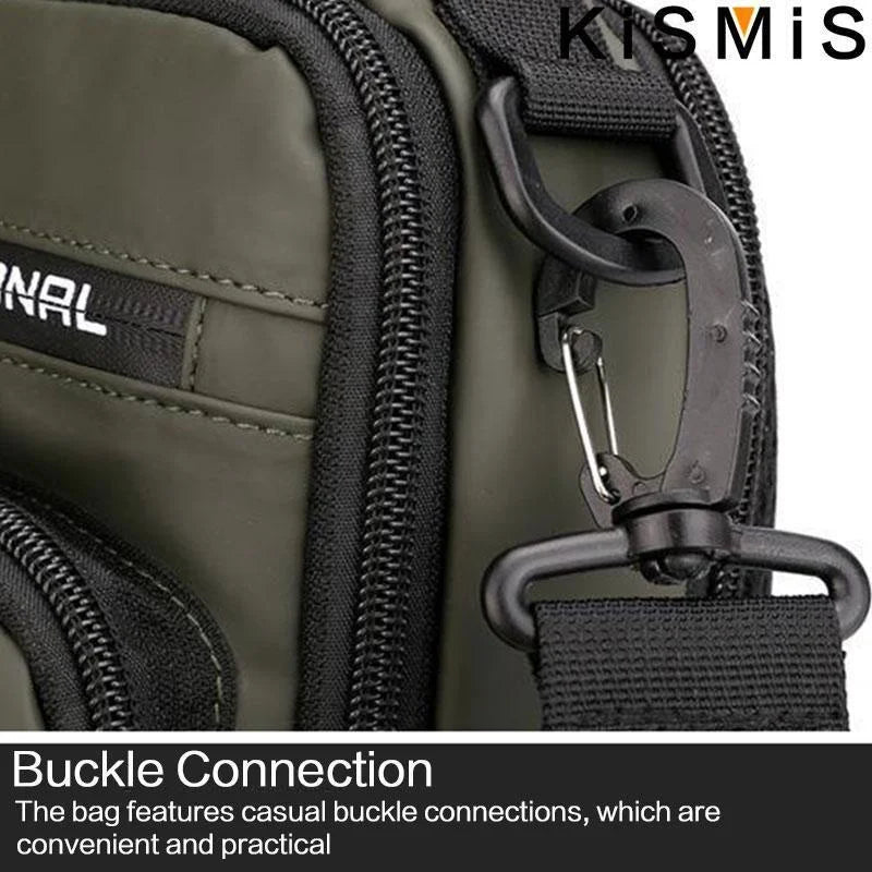 KISMIS Men's Multifunction  Messenger Bag Shoulder Cloth Chest Bags Crossbody Casual Man USB Charging Handbag