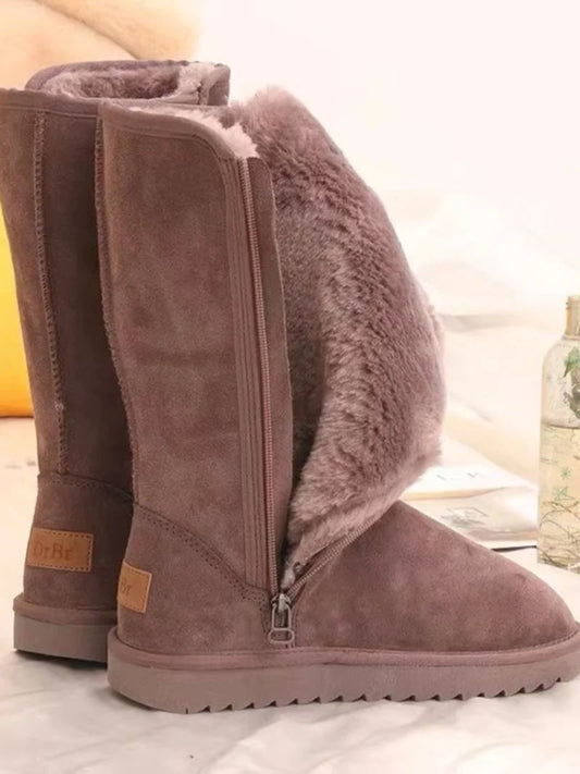 Women Classic Ladies Girls Winter Snow Boots Waterproof Warm Genuine Leather Fur Australia Plus Velvet Knee High  Winter