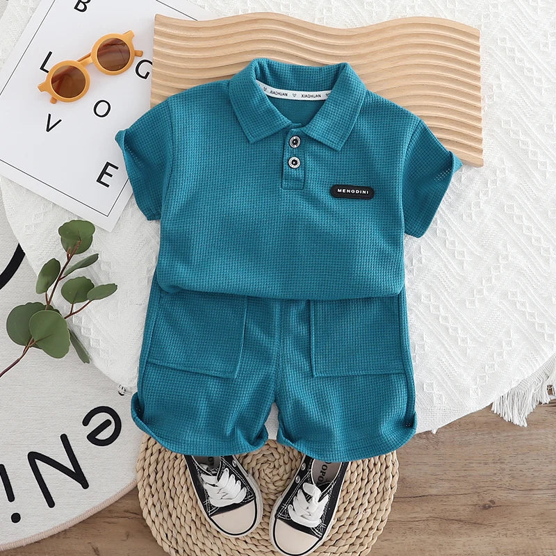 Boys' set 0-5 Years old Children's short sleeved Polo shirt casual shorts Two-piece set comfortable clothes For Boys' Babies