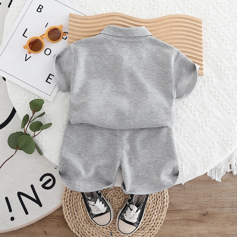 Boys' set 0-5 Years old Children's short sleeved Polo shirt casual shorts Two-piece set comfortable clothes For Boys' Babies