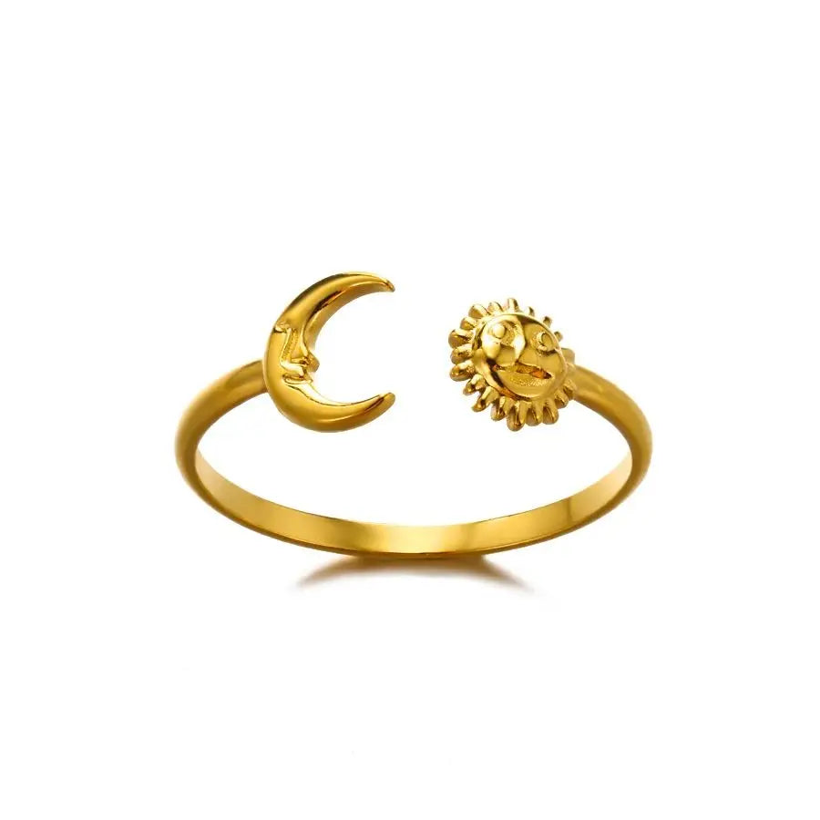 Stainless Steel Rings for Women Gold Color Geometric Multi Layer Opening Finger Ring New In Fashion Wedding Party Jewelry Gift