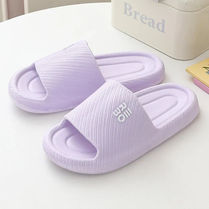 Fashion Summer Couple Non-slip Flat Slides Lithe Soft Cosy Seabeach Sandals Men's Slippers Women Casual Home Indoor Flip Flops