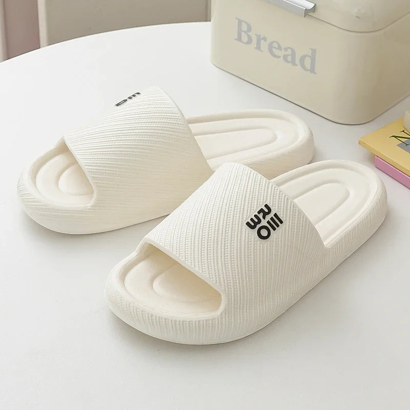 Fashion Summer Couple Non-slip Flat Slides Lithe Soft Cosy Seabeach Sandals Men's Slippers Women Casual Home Indoor Flip Flops
