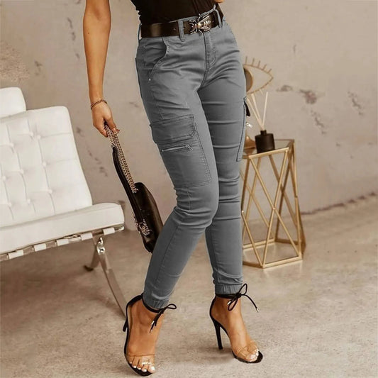 Y2K Pants Women Cargo Pants With Pockets Sweatpants Streetwear Ladies Casual Solid Color Slim Fit Trousers Pantalones De Mujer