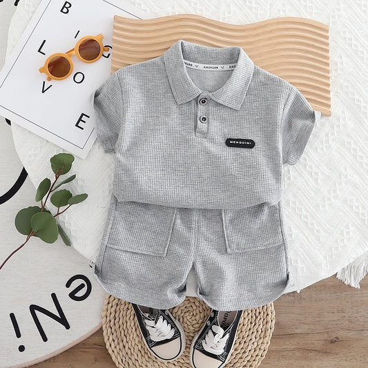 Boys' set 0-5 Years old Children's short sleeved Polo shirt casual shorts Two-piece set comfortable clothes For Boys' Babies