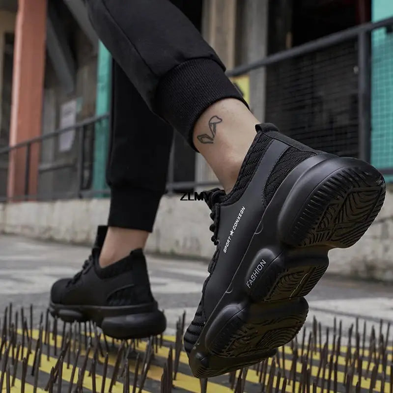 Men Safety Shoes Steel Toe Sneakers Anti-smash Industrial Work Shoes Lightweight Puncture Proof Work Man Safety Boots Male Boot