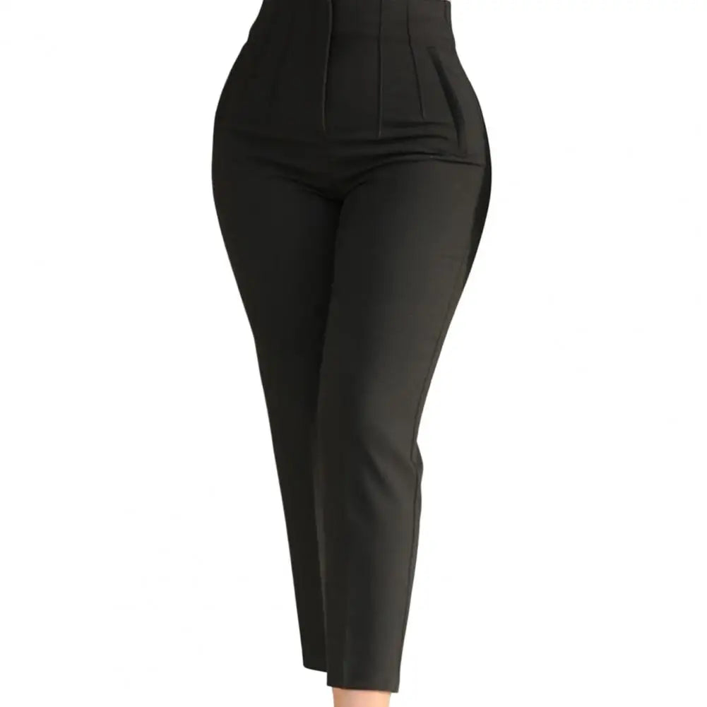 Fashion Colorfast 3D Cutting Pure Color Straight Formal Suit Pants Female Clothing Suit Pants Women Trousers