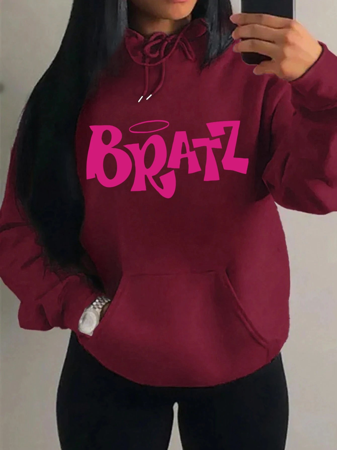 Y2K Bratz Letter New Prints Women Hoody Creativity Pocket Streetwear Casual Multicolor Clothes Autumn Hip Hop Tops For Female