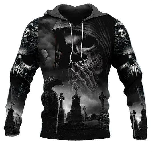 Vintage Skull 3D Print Hoodie Men/Women Casual Fashion Hoodies Kids  Pullover Sweatshirts Oversized Unisex Men Coat