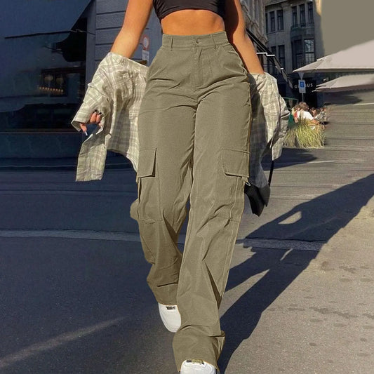 Casual Joggers Pants Women Stretch Twill Wide Leg Pants Casual Straight Leg Trouser High Waisted Dressy Flare Pants 한국인 후기 많은 옷